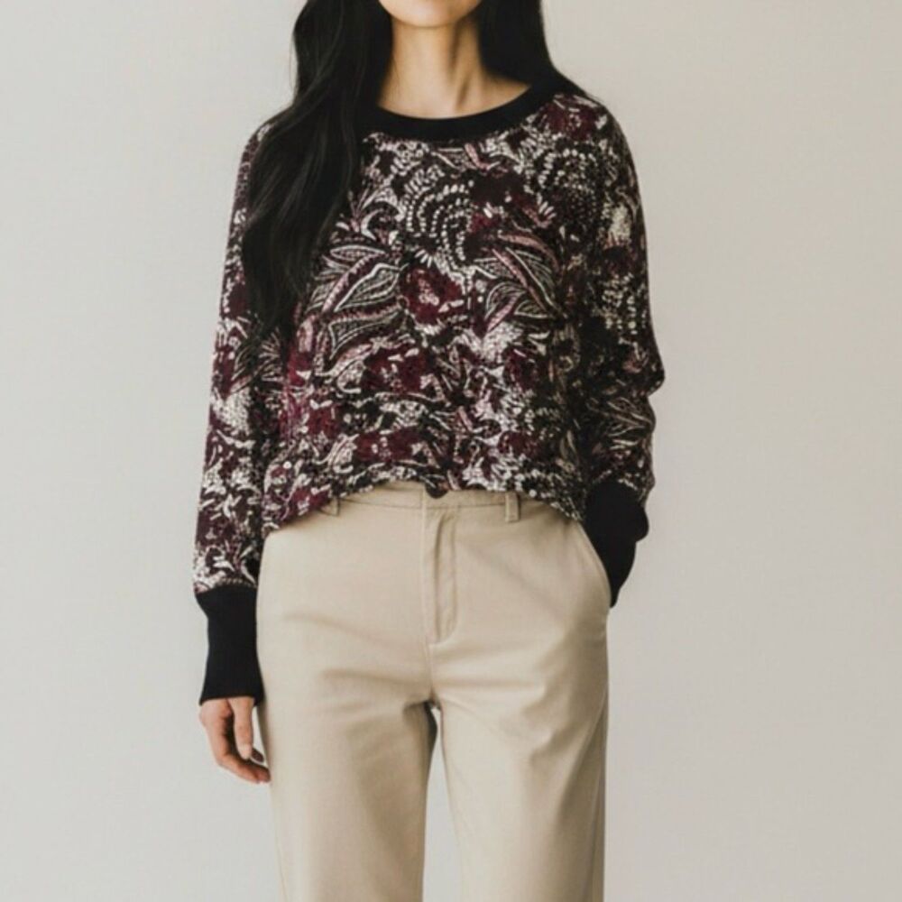Joie Women's Caleigh Floral Print Oversized Sweatshirt Small